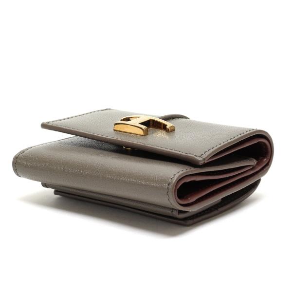 TOD'S（トッズ） 25SSモデル TOD'S Tタイムレス 三つ折り財布【グレー+
