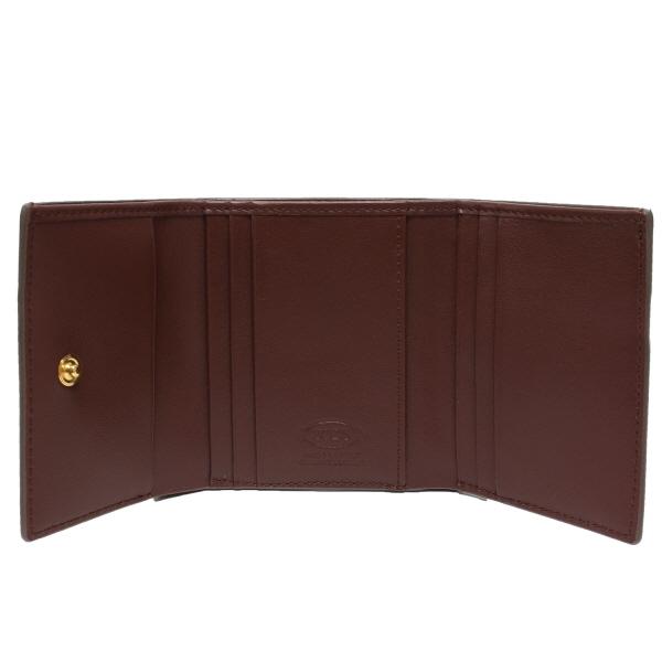 TOD'S 25SSモデル トッズ Tタイムレス 三つ折り財布【グレー+