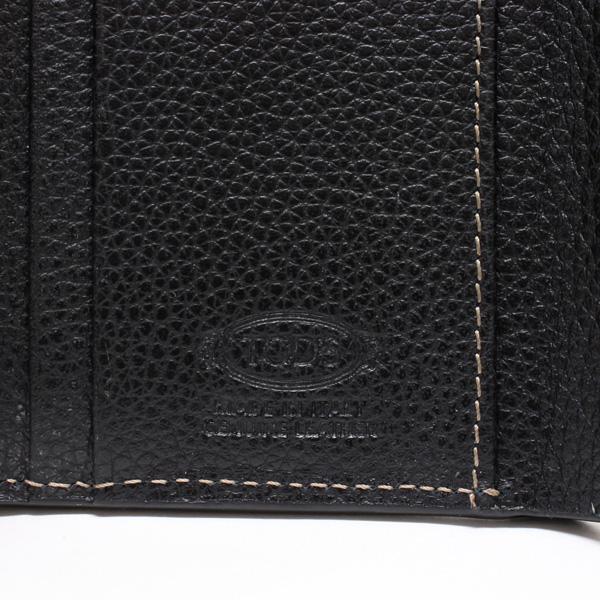 25SSモデル トッズ TOD'S フラップメタル 三つ折り財布【BLACK
