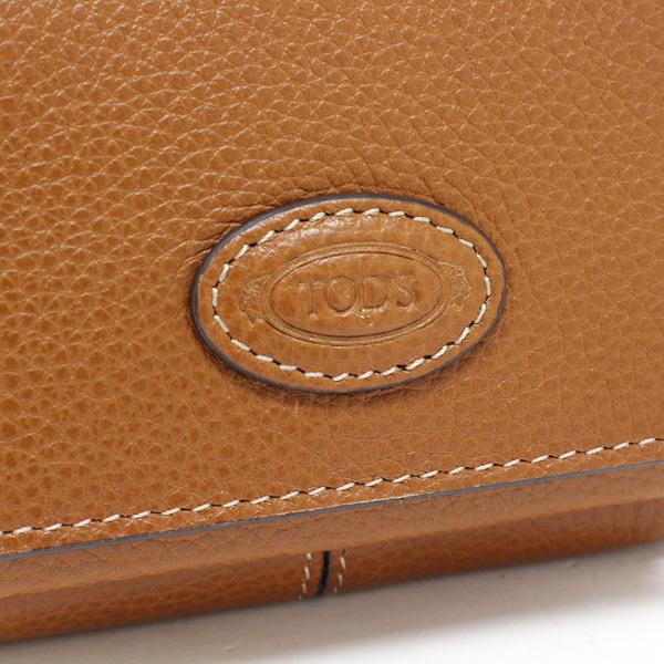 25SSモデル トッズ TOD'S フラップメタル 三つ折り財布【BROWN