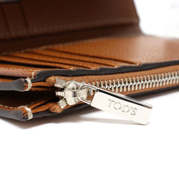 25SSモデル トッズ TOD'S フラップメタル 三つ折り財布【BROWN 25SSモデル トッズ TOD'S フラップメタル 三つ折り財布【BROWN