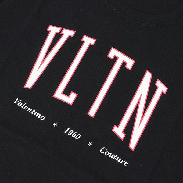 Valentino 【関税込】VLTN ロゴガラヴァーニ ジャージーTシャツ Valentino Garavani ヴァレンティノ VLTN Tシャツ | ブラック