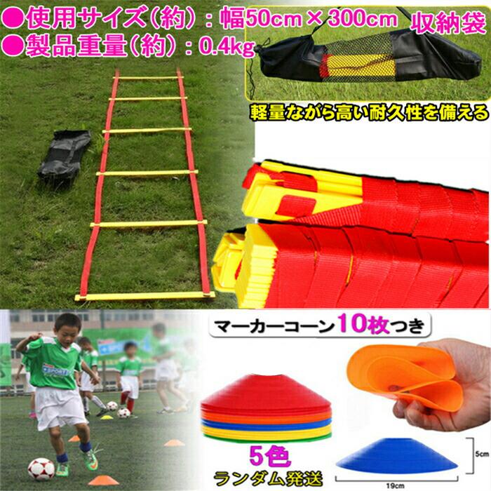 トレーニング ラダー 3m マーカーコーン 10枚セット サッカー 野球 