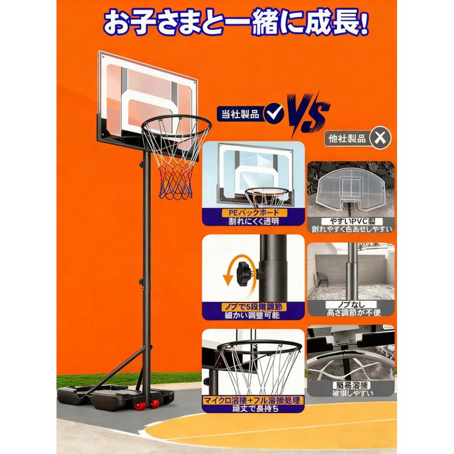 バスケットゴール 屋外 ミニバス対応 ドリブル マット 5号球