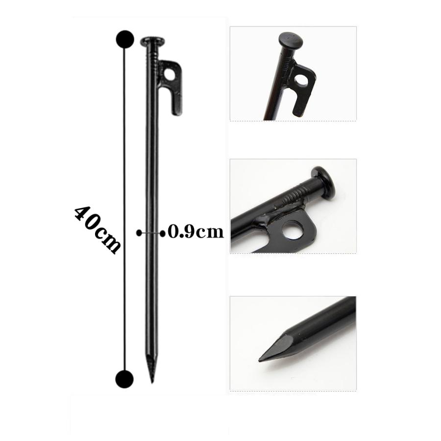 スチールペグ 40cm 16本セット キャンプテントステーク 鋳造 高耐久