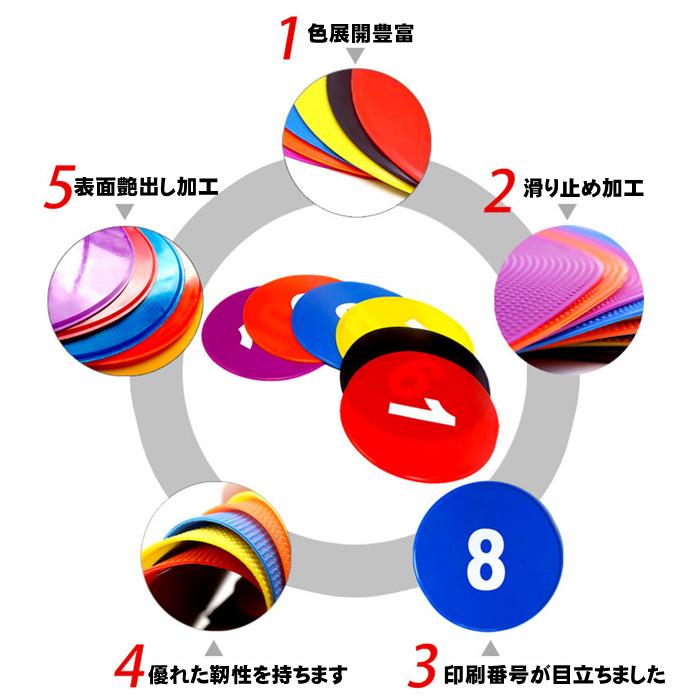 番号付きマーカー10枚 スピードリング 10個 スポットマーカー サッカー