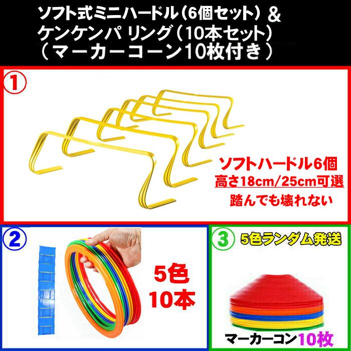 ケンケンパ リング ミニハードル ソフト式 6個 フラットフープ