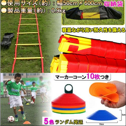 トレーニング ポール サッカー ラダー6m アジリティ ベース5組