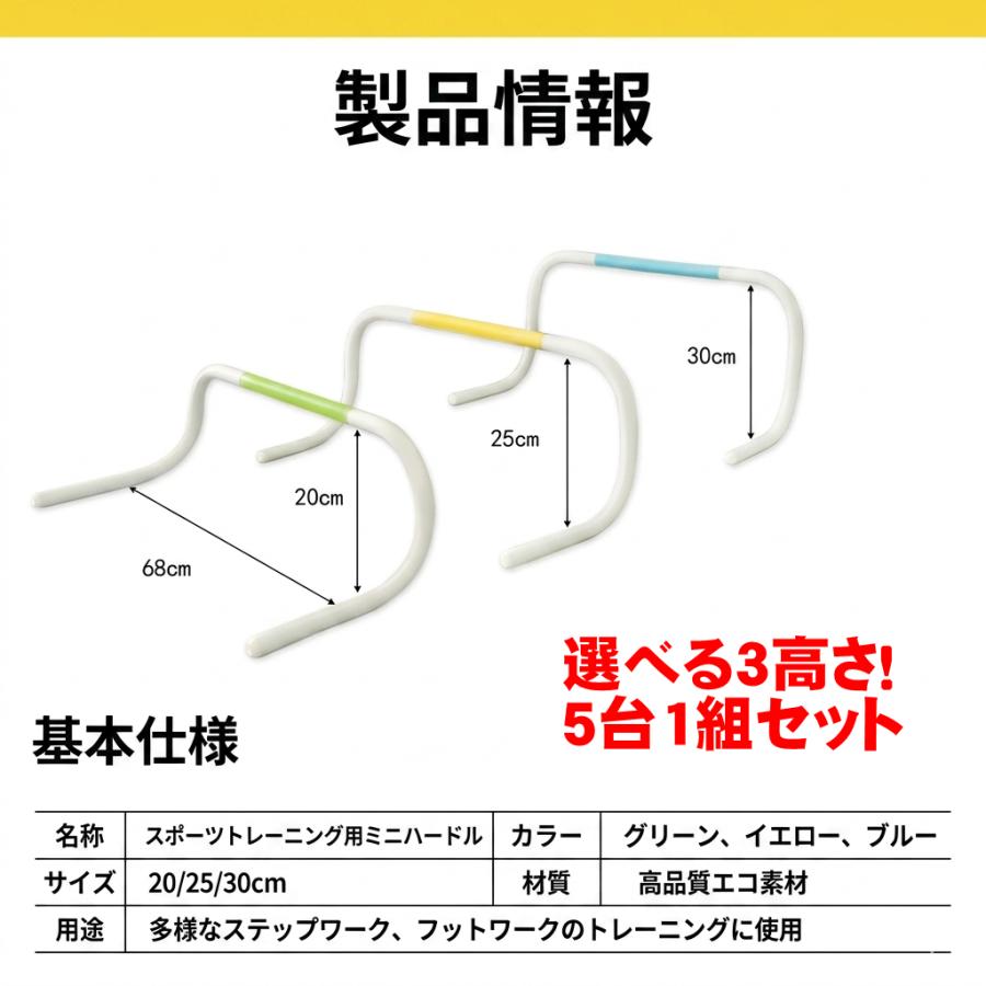 リターンハードル ミニハードル ラダー 6M 起き上がる 練習用 5台