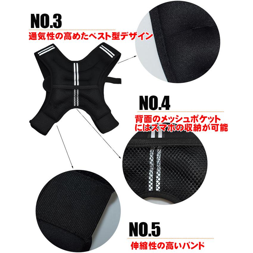 ウェイトベスト ウエイト ジャケット パワー ベスト 5KG 調整可能 筋
