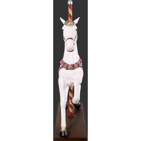 白い 回転木馬 メリーゴーランド（等身大フィギュア） ※ 大型商品の