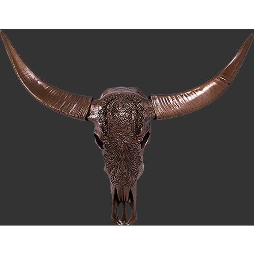雄牛（BULL）ホーン・ヘッド頭蓋骨・B ビッグフィギュア（壁掛け