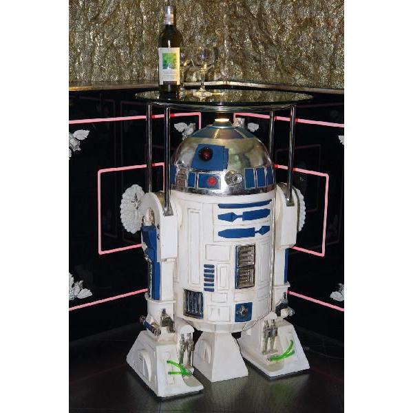 R2D2（アールツーディーツー） 型等身大フィギュア付ガラストップ