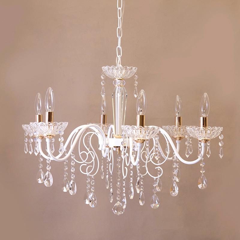 シャンデリア クリスタル グラス「スーチ」6灯 LED対応 : ドリーム