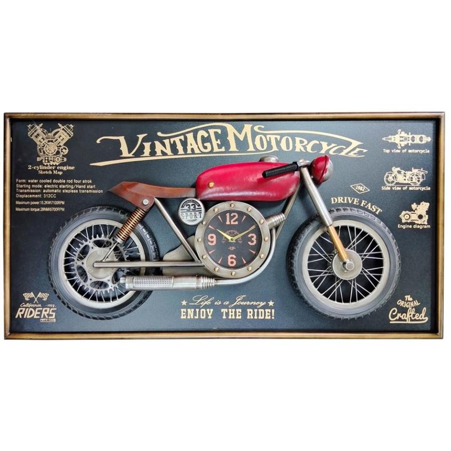 David Mann ハーレー イージーライダー ビンテージ 掛け時計 横120cm ウォールクロック（壁掛け時計）ビンテージ・モーター