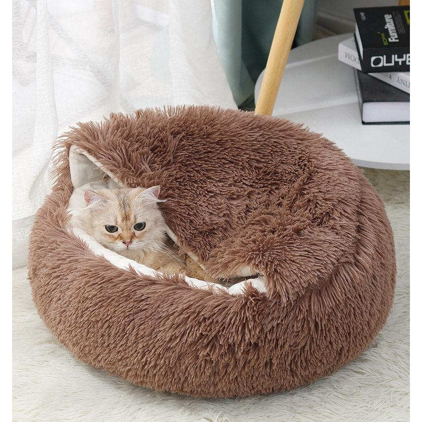 ペットベッド 犬猫用ベッド クッション 猫ハウス 貝殻形 秋冬用