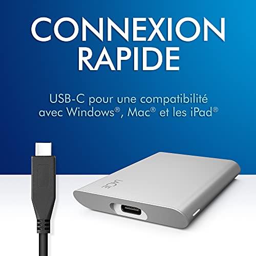 LaCie ラシー ポータブルSSD Portable SSD 2TB USB-C Mac/iPad/Windows対応 5年保証 シルバー STKS - 5
