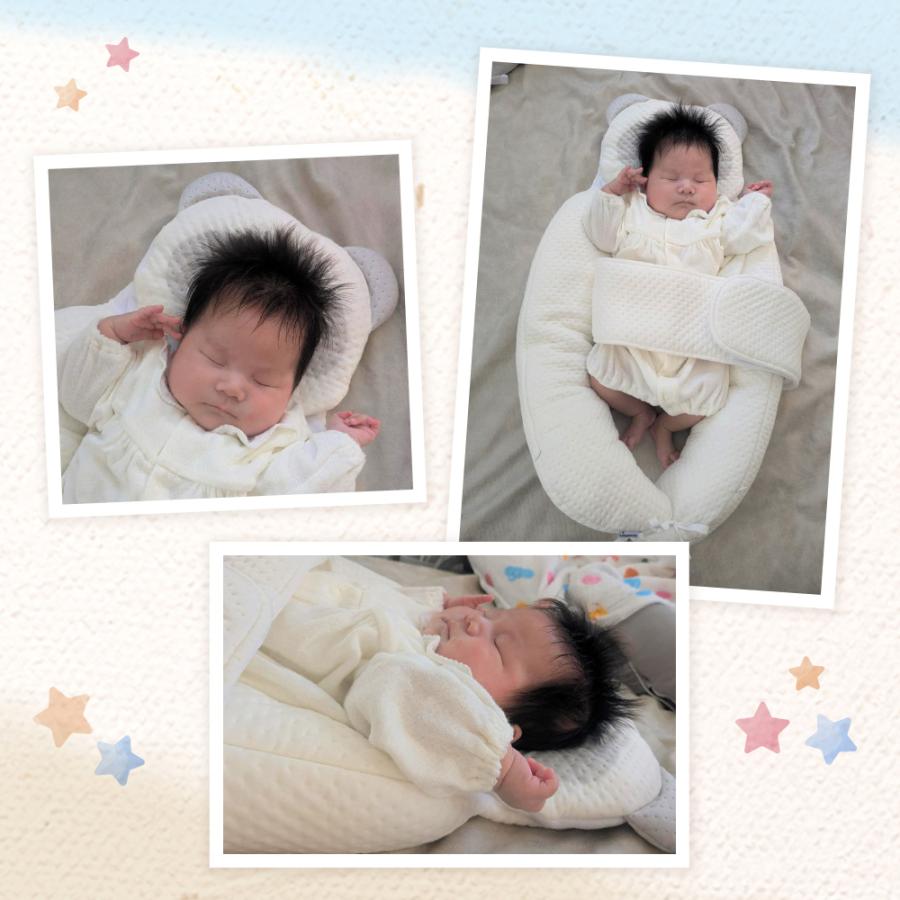 ベビー枕⇔抱き枕 ドーナツまくらとしてもハグピローとしても使える lullapanda 丸ごと洗える2WAYベビーハグピロー ベビーピロー 絶壁防止 絶壁予防 赤ちゃん枕の画像