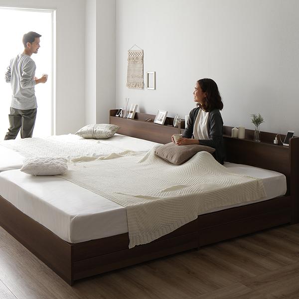 岡山 ベッド シングルベッド マットレス付き ナチュラル 収納付き キャスター付き 木製 宮付き コンセント付き