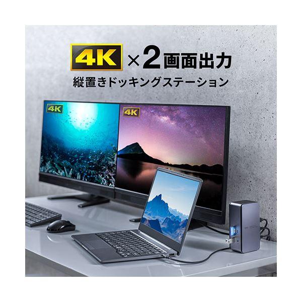 週末セール サンワサプライ USB Type-Cドッキングステーション(HDMI×2画面出力対応) USB-CVDK12