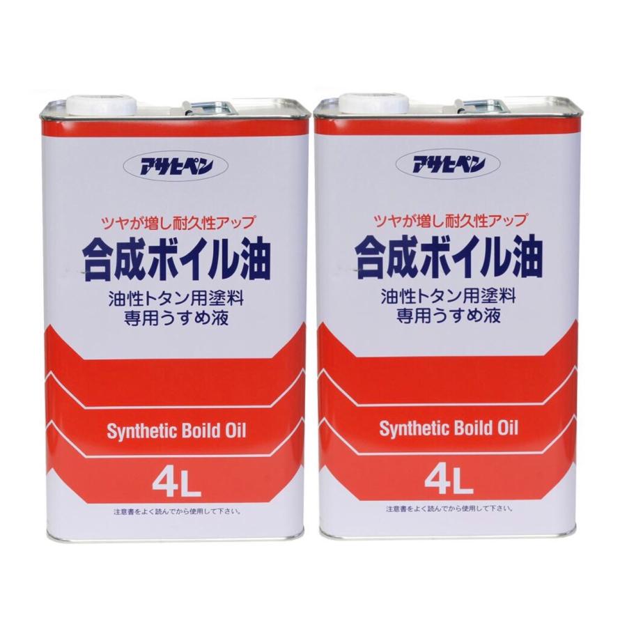 アサヒペン 合成ボイル油 4L 2缶セット 油性トタン用塗料専用