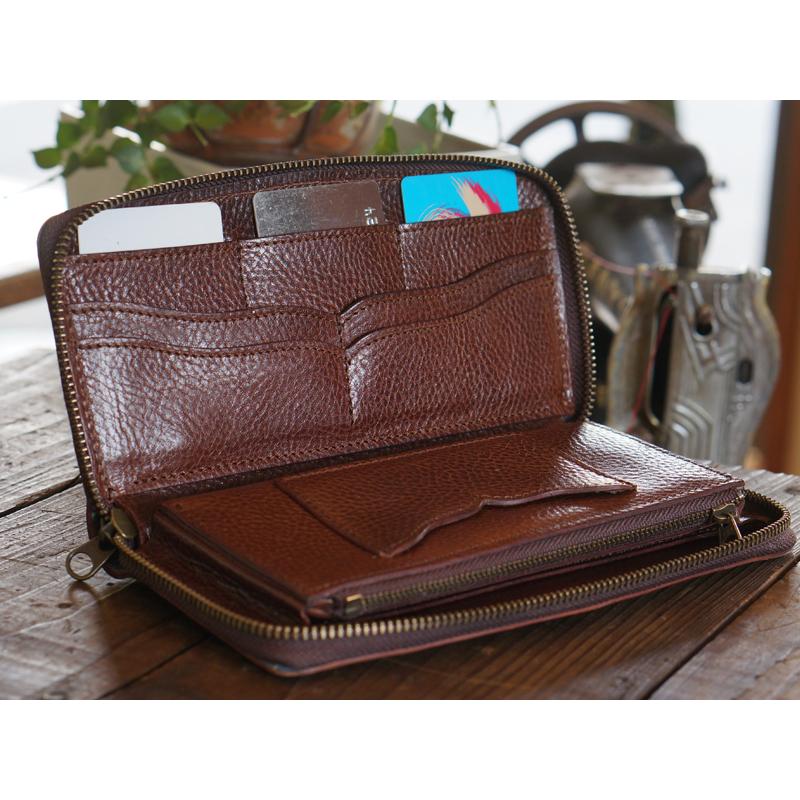 福山レザー 100万円入る王者の財布 ロワ 藍染 ラウンドファスナー長