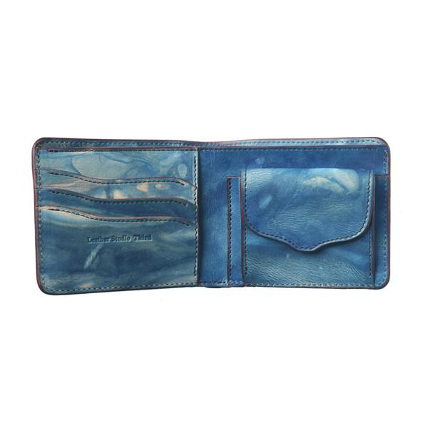 福山レザー 二つ折り財布 ハーフウォレット カレ メンズ レディース