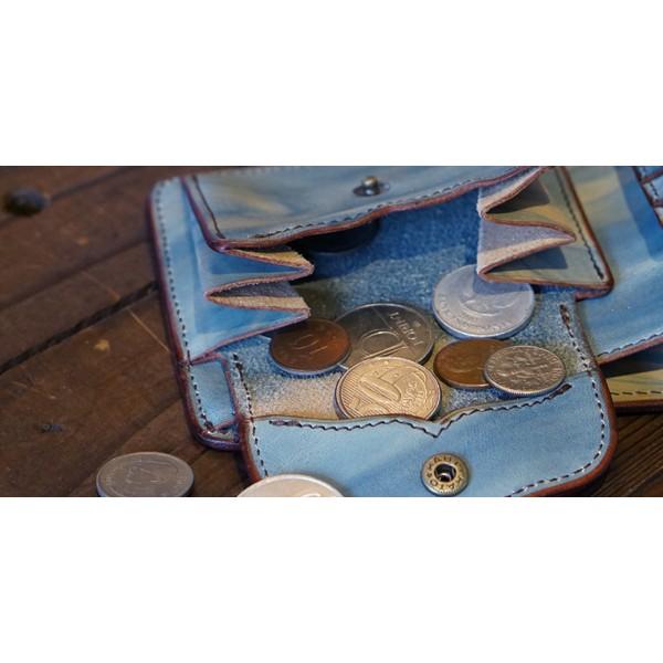 福山レザー 二つ折り財布 ハーフウォレット カレ メンズ レディース