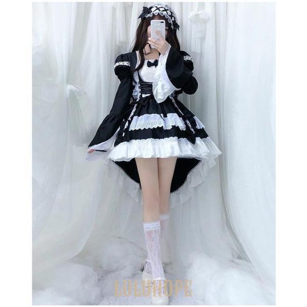 メイド服 コスプレ 衣装 メイド コスプレ ワンピース フィッシュテール コスチューム  フリル 可愛い  ハイウエスト｜dream-st｜04