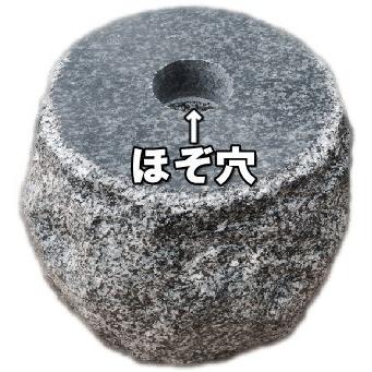 4個セット】【上面5寸〜6寸】グレー系御影石の束石、沓石です！高さ 