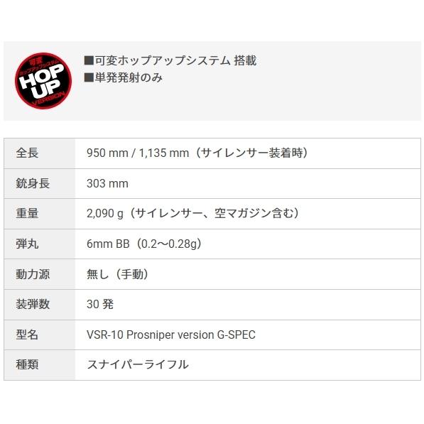 ボルトアクション VSR-10 プロスナイパー Gスペック (4952839135032)の画像