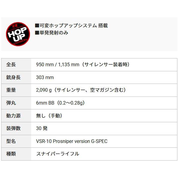 ボルトアクションライフル VSR-10 プロスナイパー Gスペック ODカラー (4952839135049)の画像