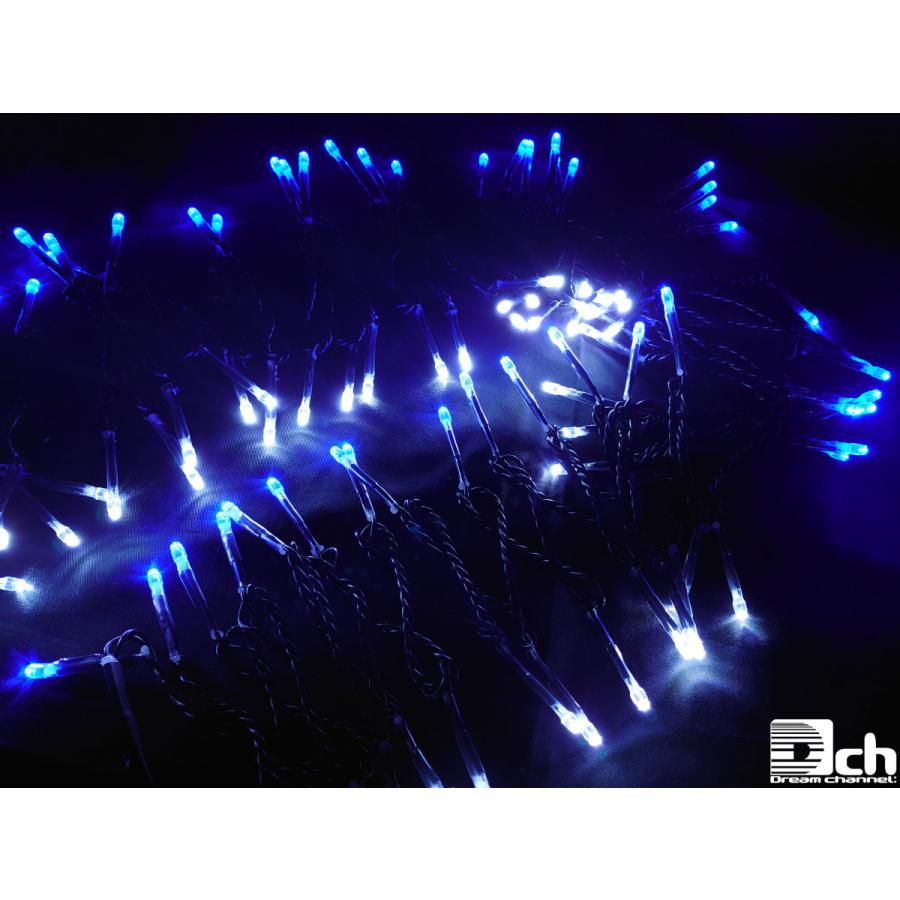 イルミネーション 高品質 ストリング ライト ブルーホワイト 無点滅 常点 屋外使用可能 １本 １０ｍ ＬＥＤ１００球 ８本＋常点コードセット ドリームチャンネル