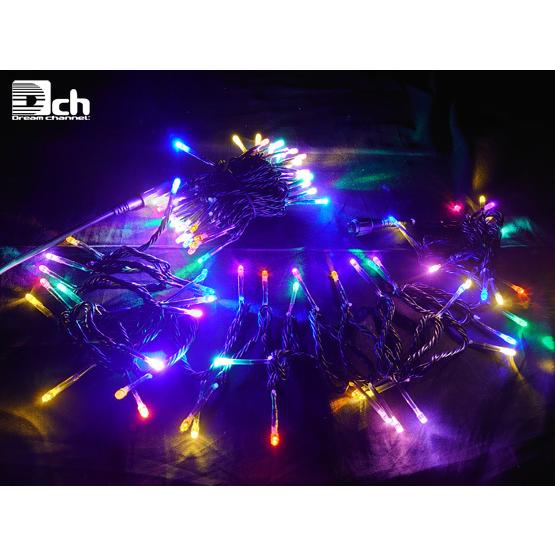 イルミネーション 高品質 ストリング ライト  バラエティカラー 点滅 屋外使用可能 １本 １０ｍ ＬＥＤ１００球 ７本＋コントローラーセット ドリームチャンネル