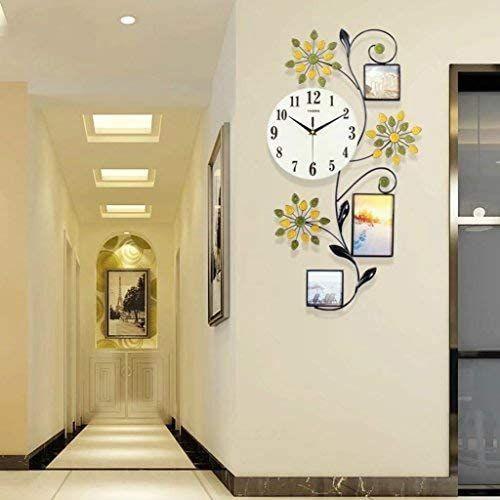安いそれに目立つ 欧式 ファッション アイアン 掛け時計 壁時計 木の葉 花 植物 数字時計 フォトフレーム デザイン 可愛い おしゃれ 壁掛け 電池式 イン 偉大な Blog Lonolife Com
