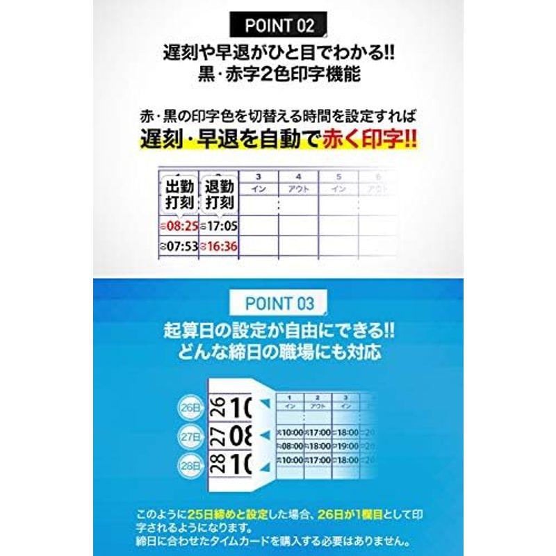 VOICE(ヴォイス) タイムレコーダーコスト重視のシンプル機能VT-1000本体 タイムカード200枚付き - 5