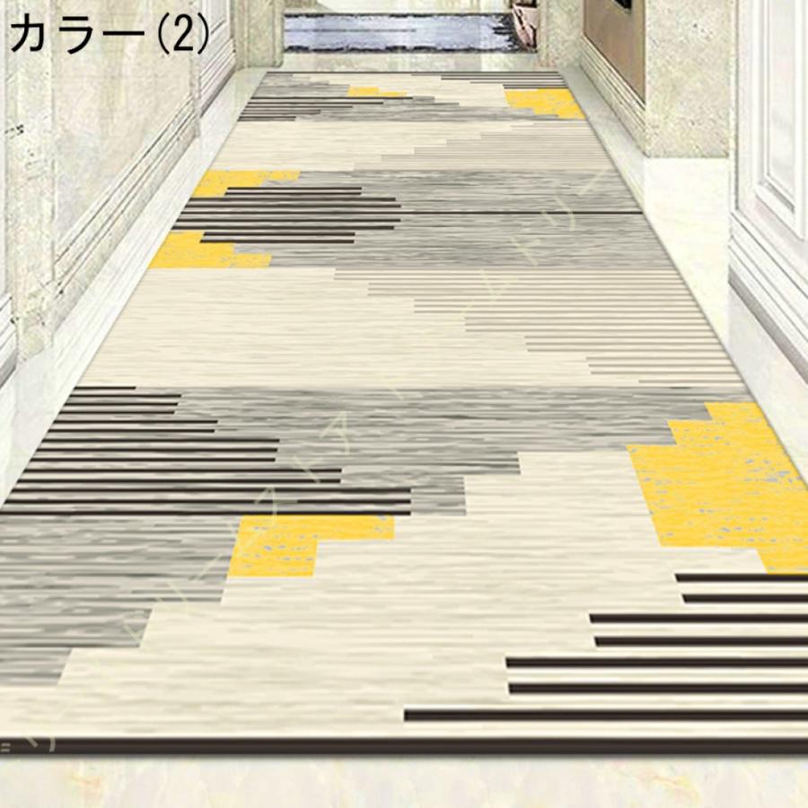 じゅうたん 廊下のカーペットロング マイクロファイバー ラグ 滑り止め 廊下敷きカーペット 通路 灰色の縞模様 「かわいい～！」 洗える 敷物  エントランス 居間 フロアマット