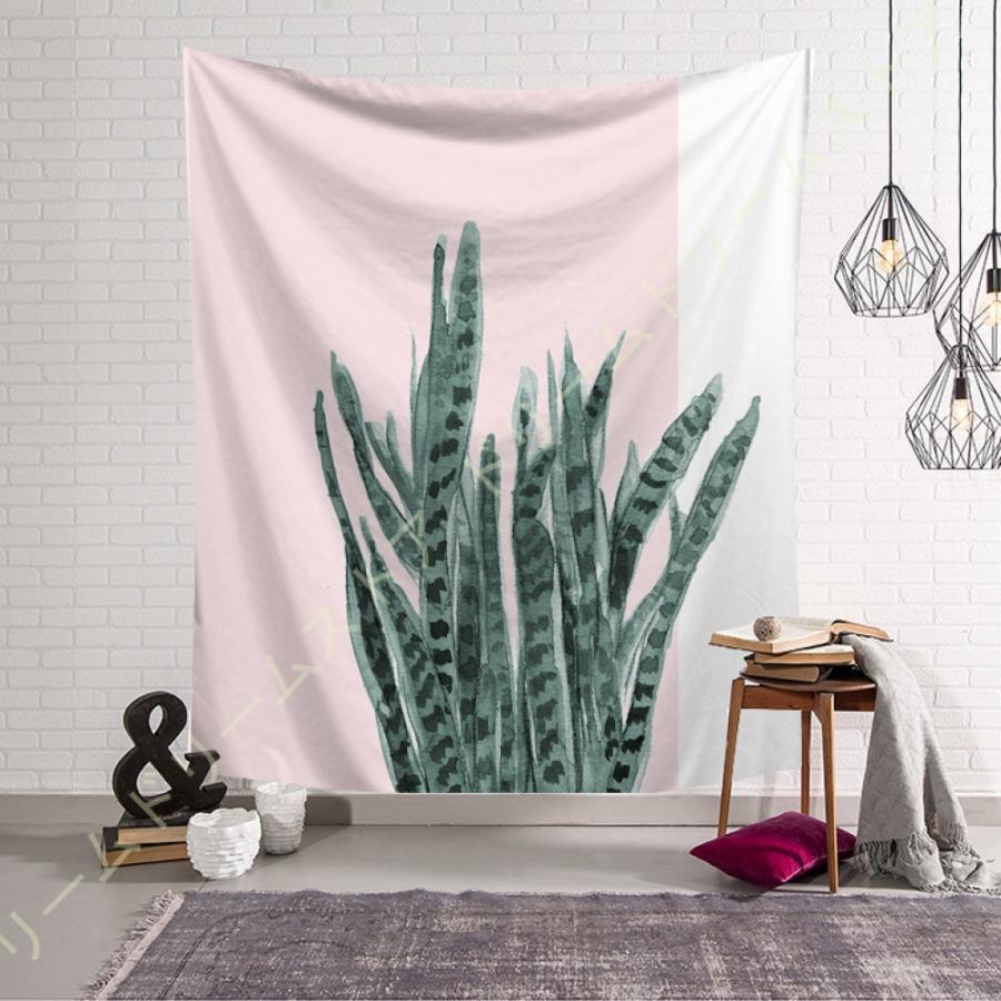 売買 布ポスター ファブリック装飾 タペストリー 雑草 多肉植物 緑 ピンク 白 ホームデコ 壁掛け おしゃれ壁掛け 壁タペストリー インテリア 子供部屋 サボテン Cisama Sc Gov Br