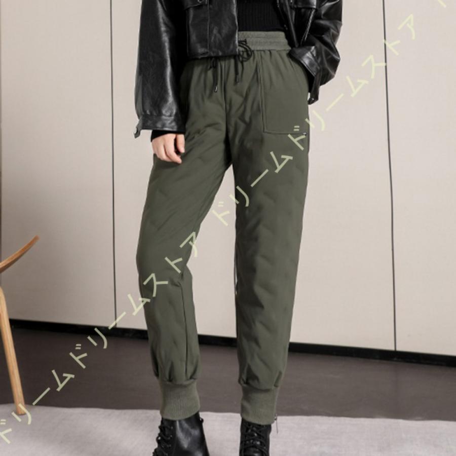 防寒パンツ レディース ダウンパンツ 軽量 中綿 あったか スキニーパンツ 防寒 ジョガーパンツ 登山 アウトドアパンツ 暖パンツ 調節も可能 ポケット付き