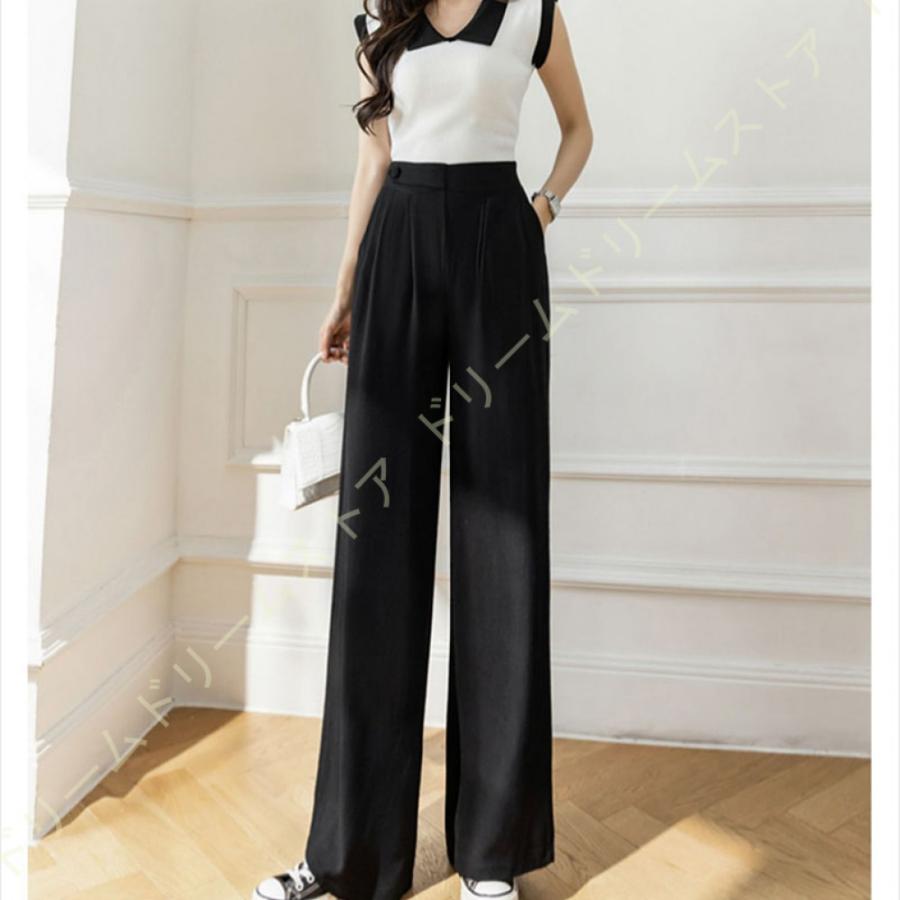 ワイドパンツ レディース 綿麻 ゆったり リネン ガウチョパンツ ロングパンツ ウエストゴム 麻混 体型カバー 美脚 春夏 麻 ストーンウォッシュ 21年レディースファッション福袋特集