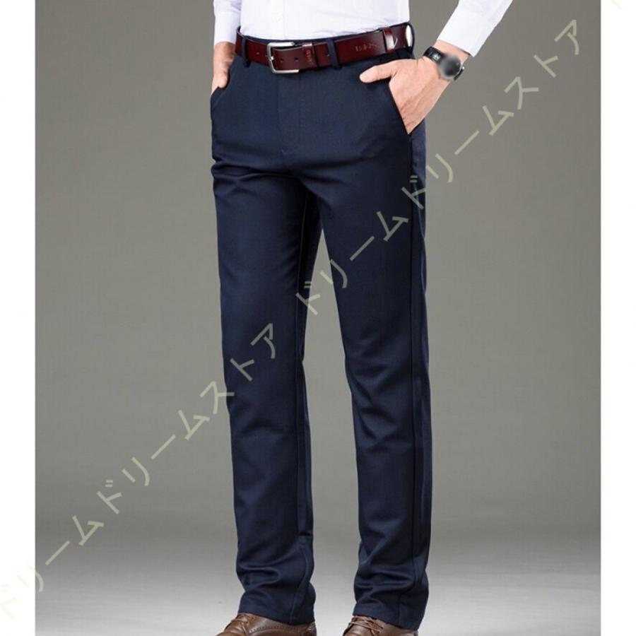 チノパン メンズ 無地 ストレッチ 通勤 通学 ロングパンツ ズボン 秋 冬 春 暖かい ブラック グレー スラックス ビジネススラックス スリム スーツパンツ