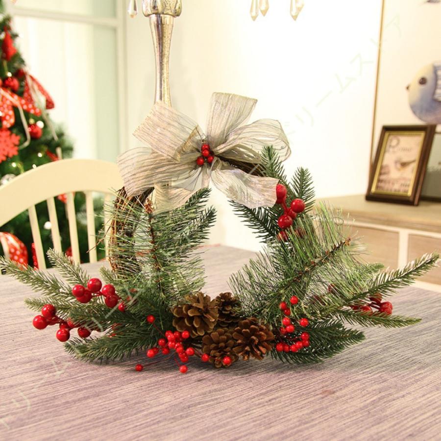 信託 クリスマス花輪 クリスマスリース 玄関リース ナチュラル リース デコレーション リボン 華やか インテリア 可愛い おしゃれ ドア イベント 装飾 窓
