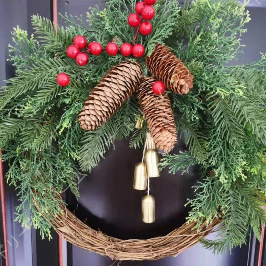 クリスマスリース クリスマス飾り かわいい おしゃれ 玄関リース ドア 窓 オーナメント 飾り 福袋特集 庭園 インテリアの飾り 造花 花輪 店舗 壁掛け