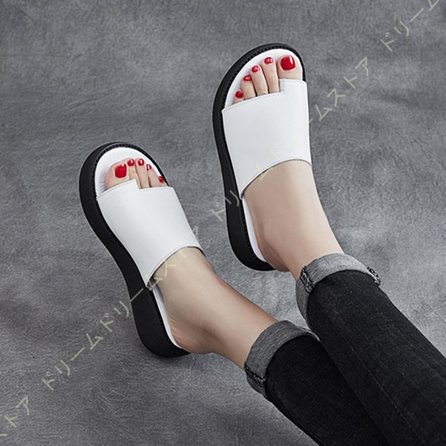 特売安い ウェッジサンダル レディース 歩きやすい 旅行 厚底 ウェッジソール ミュール 本革 サボ 6cmヒール 白 黒 コンフォートサンダル サボ サンダル オープントゥ 激安オンライン ショップ Www Superavila Com