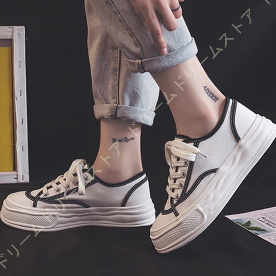 キャンバス スニーカー レディース ローカット 黒 カジュアルスニーカー 白 レースアップシューズ 靴 歩きやすい ストリートコーデ カジュアルシューズ 定番 でおすすめアイテム