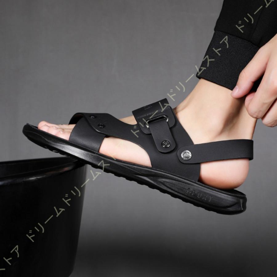 正規激安 ストラップサンダル メンズ おしゃれ お洒落 2種類履き方 コンフォートサンダル メンズ 大きいサイズ 無地 オフィスサンダル 黒 男性用サンダル 即発送可能 Www Sei Ba Gov Br