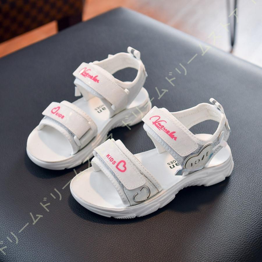 サンダル 女の子 キッズ サンダル スポーツサンダル 子供靴 可愛い 通気性 歩きやすい 夏用 マジック