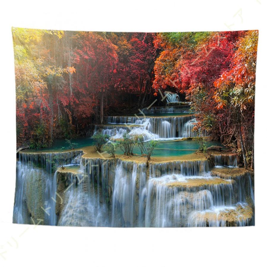 タペストリー 自然風景 壁掛け 緑の木と滝 森林 おしゃれ 大判 インテリア 風景画 ファブリック装飾品 布ポスター 多機能 150 部屋飾り 自宅やお店の装飾 個性ギフト 気分転換 新居祝い アートポスター ビデオ会議 背景 モダンアート Dgm 爆買い新作