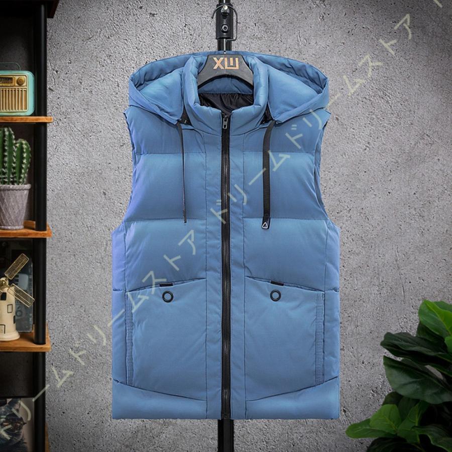 ダウンベスト メンズ 防寒 中綿ベスト 秋冬 シンプルで無地ベスト ダウンベスト 中綿ベスト 冬 防寒 おしゃれ メンズコート ジップアップ コート 保温性 男性 即納