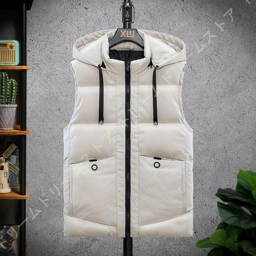 ダウンベスト メンズ 防寒 中綿ベスト 秋冬 シンプルで無地ベスト ダウンベスト 中綿ベスト 冬 防寒 おしゃれ メンズコート ジップアップ コート 保温性 男性 即納